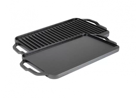 Accesorii pentru grătare - PLITA FONTA CU 2 FETE 41,5 x 25,5 cm CHEF COLLECTION LODGE L-CDRG