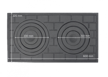 PLITA FONTA 2 OCHIURI 600X320 mm [2]