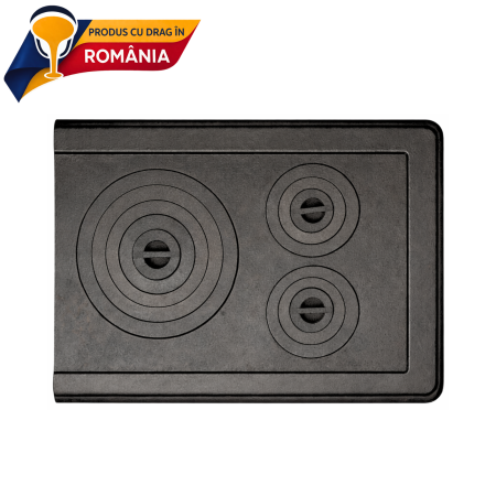 PLITE DIN FONTĂ - PLITĂ MARE 3 OCHIURI PLUS + RAMĂ 720 x 635 mm