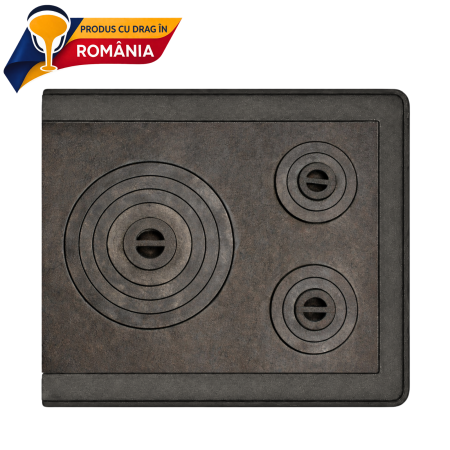 PLITE DIN FONTĂ - PLITĂ MARE 3 OCHIURI PLUS + RAMĂ 720 x 635 mm