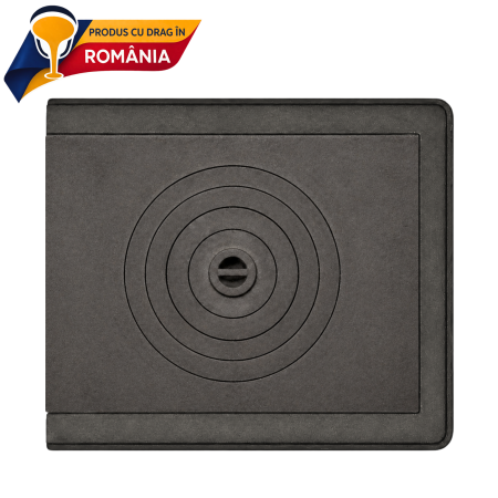 Plite din fontă România - PLITĂ MICĂ CU OCHI CENTRAL + RAMĂ 630 x 540 mm