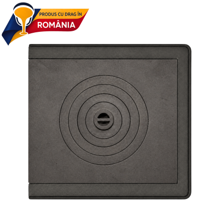PLITE DIN FONTĂ - PLITĂ MIJLOCIE CU OCHI CENTRAL + RAMĂ 645 x 625 mm