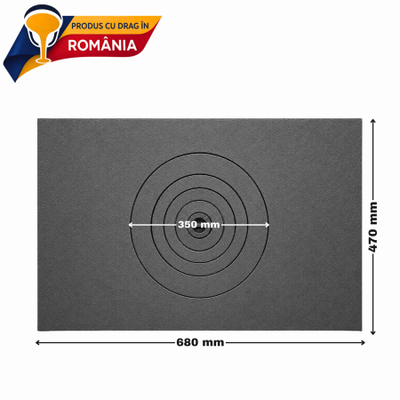 Plită tip placă din fontă cu un ochi 680 x 470 mm [1]