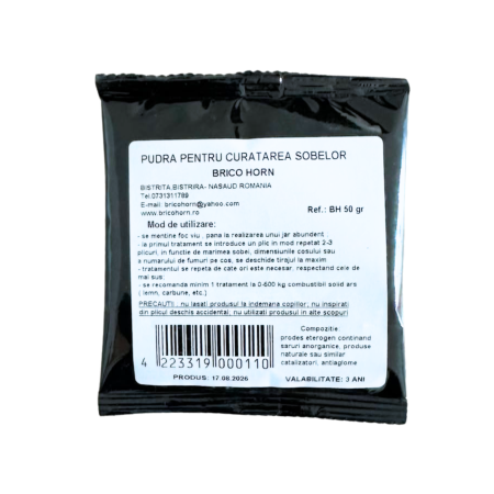 ACCESORII SOBĂ, ȘEMINEU ȘI CUPTOR - PUDRĂ CURĂȚAT SOBE 50 g