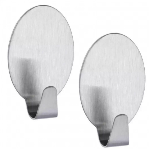 UZ GOSPODĂRESC - Set 2 carlige ovale argintii Wenko Maxi 4378210100