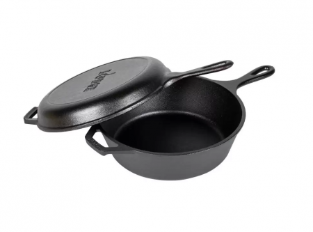 Vase pentru gătit din fontă - SET 2 TIGAI DIN FONTA CU MANER LODGE COMBO COOKER 26 CM L-LCC3