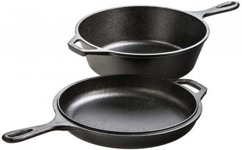 Set 2 tigai din fonta cu maner Lodge Combo Cooker 26 cm L-LCC3 [1]