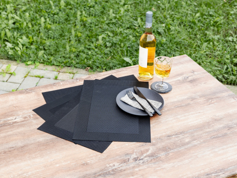 Set 4 bucati suport de farfurie 45x30 cm Wenko Diana negru 54051100 [4]