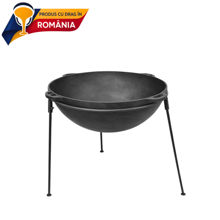 ACCESORII PENTRU GATIT - Ceaun din fontă 30 litri cu trepied pentru foc deschis