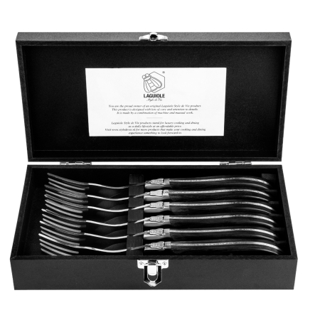 Set 6 furculite Laguiole Style de Vie Luxury Line LUXVORKZWART [1]