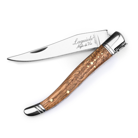 UZ GOSPODĂRESC - Set cutit de buzunar cu ascutitoare si husa de piele Laguiole Style de Vie Luxury Line ZAKMLEERZEBRANO