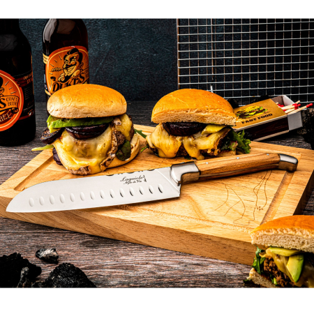 Set cutit Santoku si tocator din lemn Laguiole Style de Vie Luxury Line SANTOKUOLIJFPLANK [5]