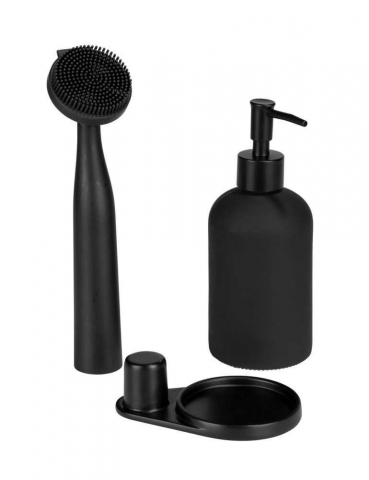Set dispenser sapun lichid si perie pentru bucatarie Wenko Black Outdoor Kitchen Piedo 55077100 [1]
