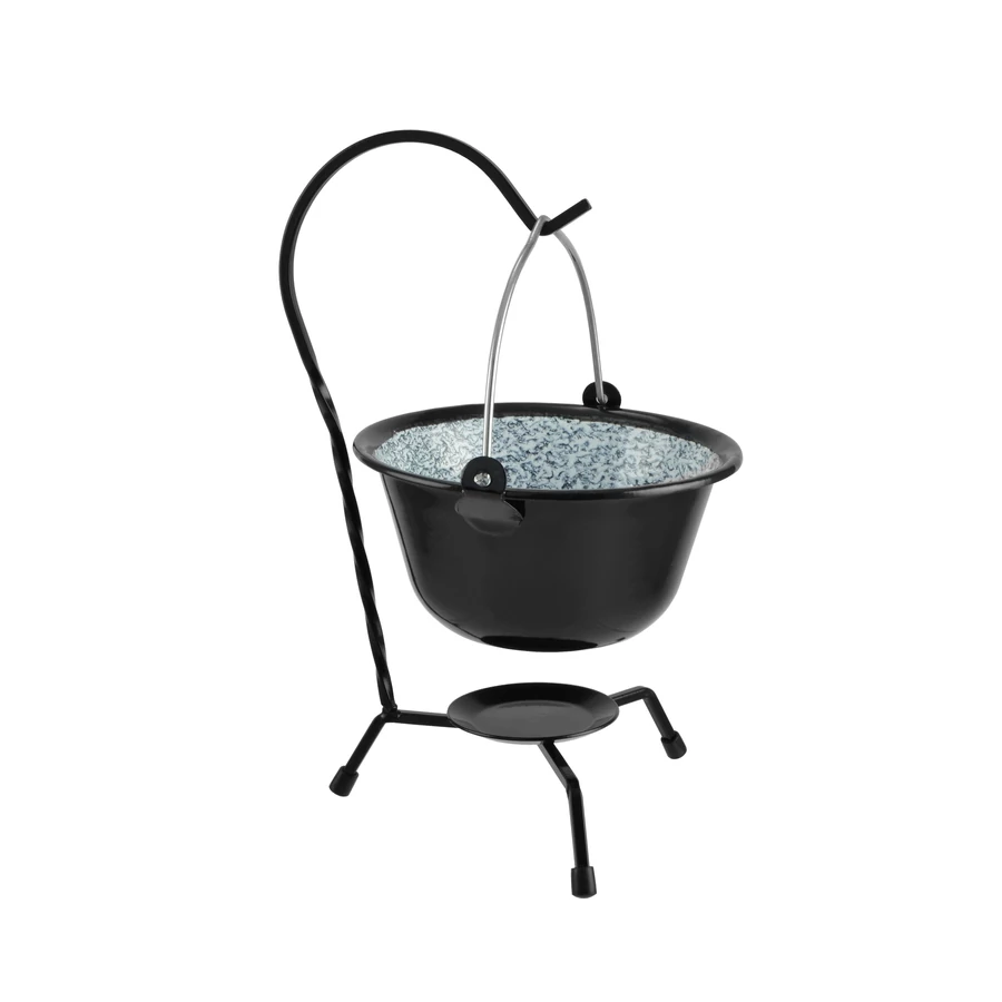 Vase pentru gătit din aluminiu - SET PENTRU SERVIRE CEAUN EMAILAT DE 0.8 L CU SUPORT INCLUS