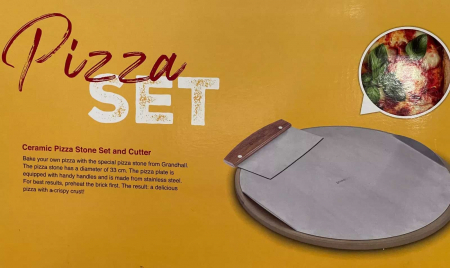Set pizza piatra 33 cm, foaie inox 31 cm si feliator Grandhall A06619033M [3]