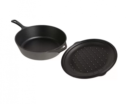 SET TIGAIE INALTA ROTUNDA SI CAPAC DIN FONTA CU MANER 30,5 cm LODGE L-10CF3 [3]