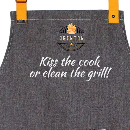 Sort denim gri Kiss the cook or clean the grill Brenton BRNT42 [1]