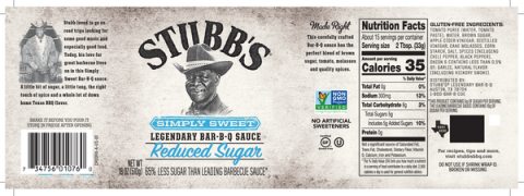 Sos Stubb&#039;s Simply Sweet reduced Sugar 450 ml 510 g ST-243 [1]