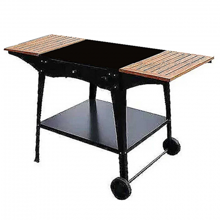 Accesorii pizza & standuri - Stand metalic mobil pentru cuptor traditional pentru pizza pe lemne Maximus cu mese laterale din lemn