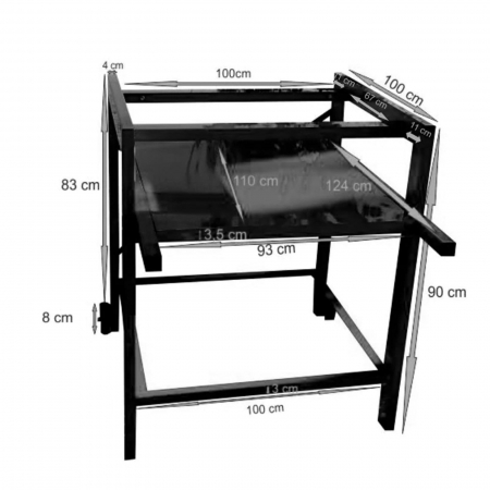Stand metalic mobil pentru cuptor traditional pentru pizza pe lemne Maximus Prime 108 x 100 x 98 cm [1]