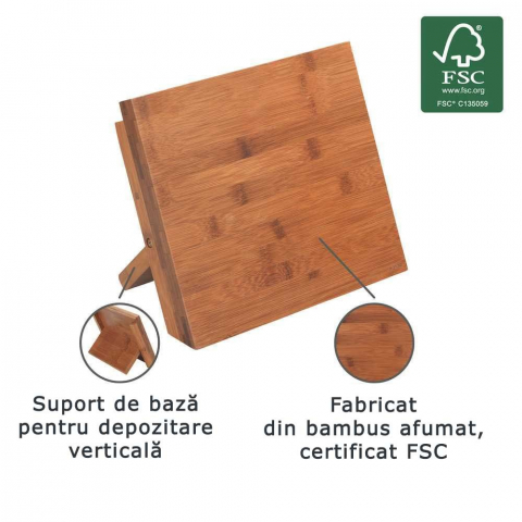 Suport magnetic pentru cutite din bambus 23,5x13x21 cm Wenko Mesina 54949100 [2]
