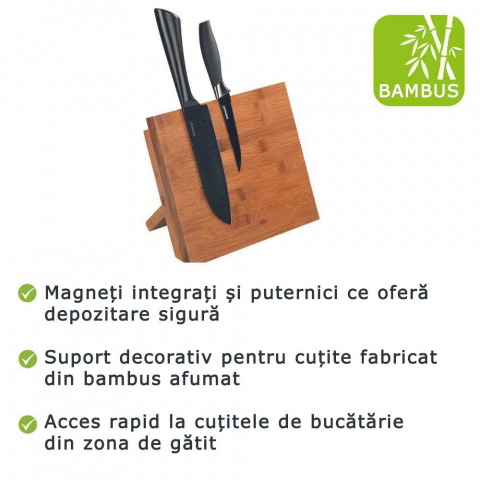Suport magnetic pentru cutite din bambus 23,5x13x21 cm Wenko Mesina 54949100 [1]