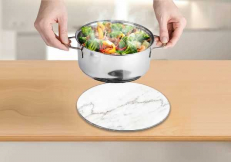 Suport pentru vase, din sticla, marmorat, diametru 20 cm, Wenko 53982100 [3]