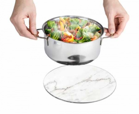 Suport pentru vase, din sticla, marmorat, diametru 20 cm, Wenko 53982100 [1]
