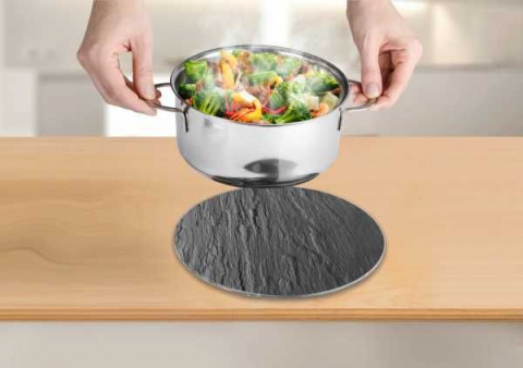 Suport pentru vase, din sticla, negru, diametru 20 cm, Wenko 53981100 [3]