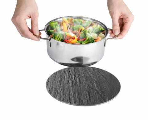 Suport pentru vase, din sticla, negru, diametru 20 cm, Wenko 53981100 [1]