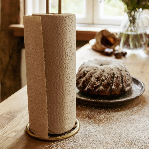 Suport prosoape de bucatarie Wenko Gina 32,5 cm inaltime diametru 12,5 cm auriu mat 53249100 [5]