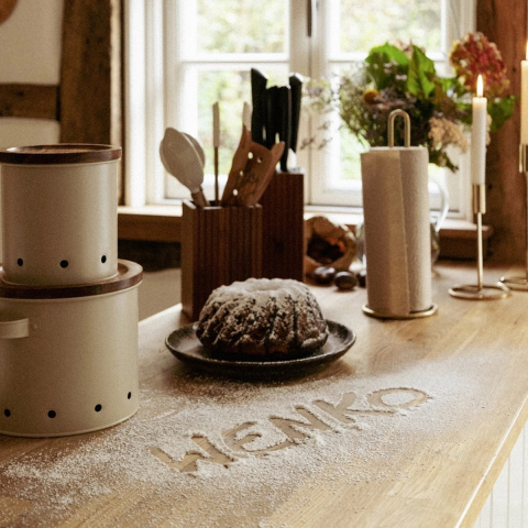 Suport prosoape de bucatarie Wenko Gina 32,5 cm inaltime diametru 12,5 cm auriu mat 53249100 [2]