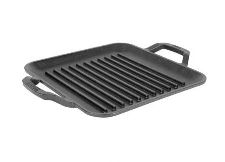 Vase pentru gătit din fontă - TAVA GRILL PATRATA CU MANERE 28 CM CHEF COLLECTION LODGE L-C11SGP