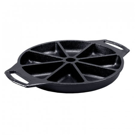 Tavi & forme de copt - Tava rotunda din fonta cu 8 triunghiuri pentru tarta Lodge 22,7 cm L-BW8WP