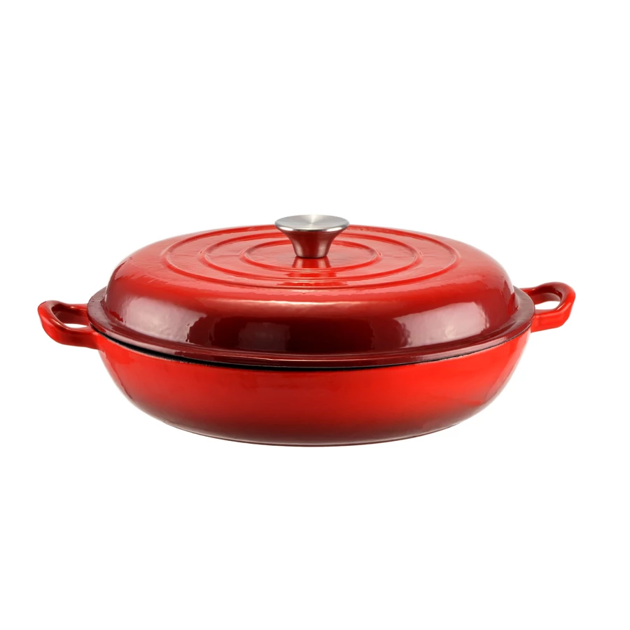 Vase pentru gătit din fontă - TIGAIE DIN FONTA EMAILATA DIAMETRU 30 cm CU CAPAC