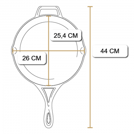 Tigaie adanca rotunda din fonta cu maner Lodge triplu asezonata Blacklock 26 cm L-BL96SK [9]