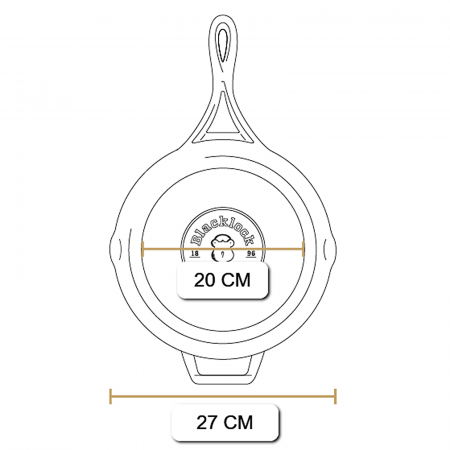 Tigaie adanca rotunda din fonta cu maner Lodge triplu asezonata Blacklock 26 cm L-BL96SK [8]