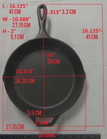 Tigaie adanca rotunda din fonta cu maner si logo Buffalo Nickel Lodge 26 cm L-8SK3BN [14]