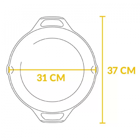 TIGAIE ADANCA ROTUNDA DIN FONTA CU MANERE 30 CM LODGE L-10SKL [4]