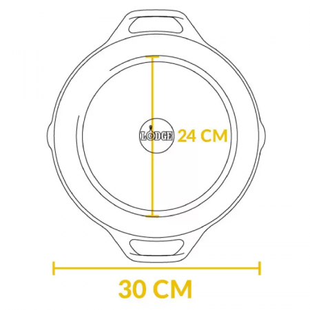 TIGAIE ADANCA ROTUNDA DIN FONTA CU MANERE 30 CM LODGE L-10SKL [3]