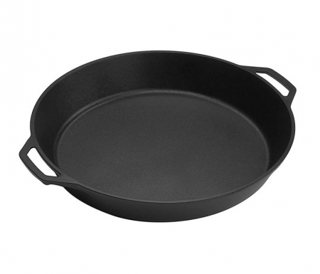 Vase pentru gătit din fontă - TIGAIE ADANCA ROTUNDA DIN FONTA CU MANERE 43 CM LODGE L-17SK3