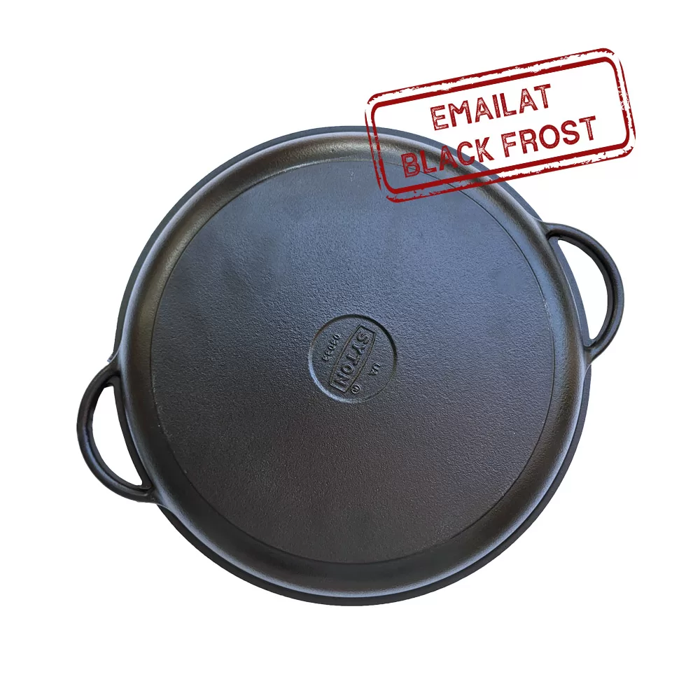 TIGAIE / CAPAC DIN FONTĂ 400 mm EMAILAT NEGRU MAT [1]