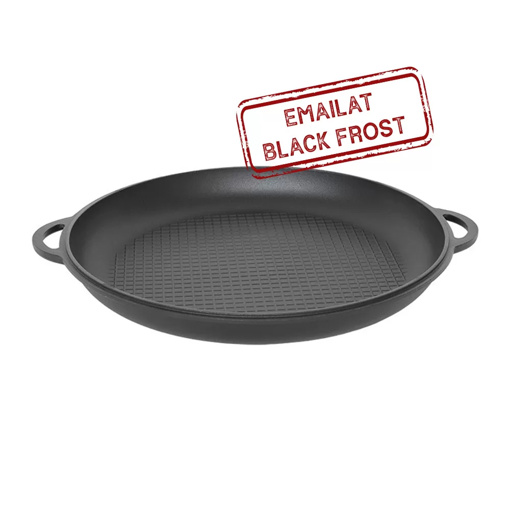 LICHIDARE STOC VASE DIN FONTĂ - TIGAIE / CAPAC DIN FONTĂ 450 mm EMAILAT NEGRU MAT