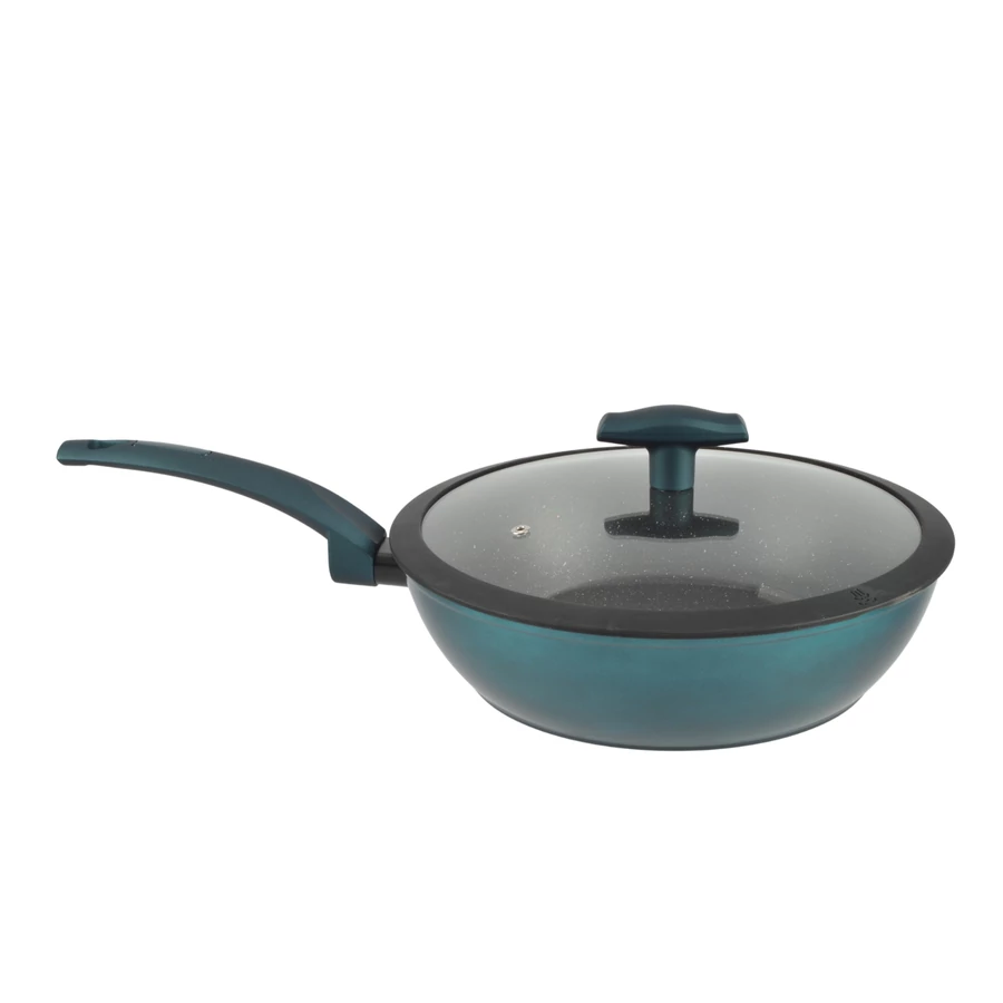 Vase pentru gătit din aluminiu - TIGAIE DIN ALUMINIU ANTIADERENTA 28 cm CU CAPAC