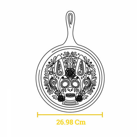 Tigaie din fonta pentru clatite cu logo Xolo Sugar Skull Lodge 26 cm L-9OGXLL [6]