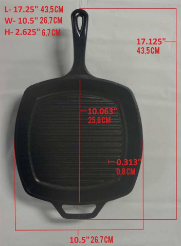 Tigaie grill adanca patrata din fonta cu maner Lodge 26,7 cm L-8SGP3 [7]