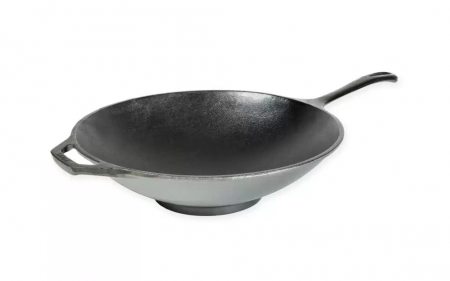 Vase pentru gătit din fontă - TIGAIE WOK DIN FONTA CU MANERE 30 cm CHEF COLLECTION LODGE L-C12SF