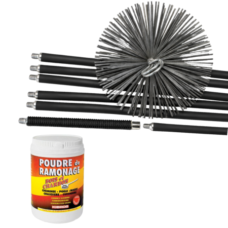 PACHETE PROMOȚIONALE - Trusa profesinala 180 mm plus praf de curatare sobe, seminee si cosuri fum