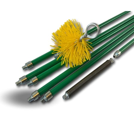 TRUSE SI ACCESORII PROFESIONALE DE CURATARE HORN - Trusa profesionala de curatat hornuri 8m bastoane cu blocator arc si perie nylon D180