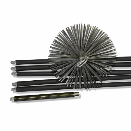 TRUSE SI ACCESORII PROFESIONALE DE CURATARE HORN - Trusa profesionala de curatat hornuri 8m, cu arc si perie otel plat D180